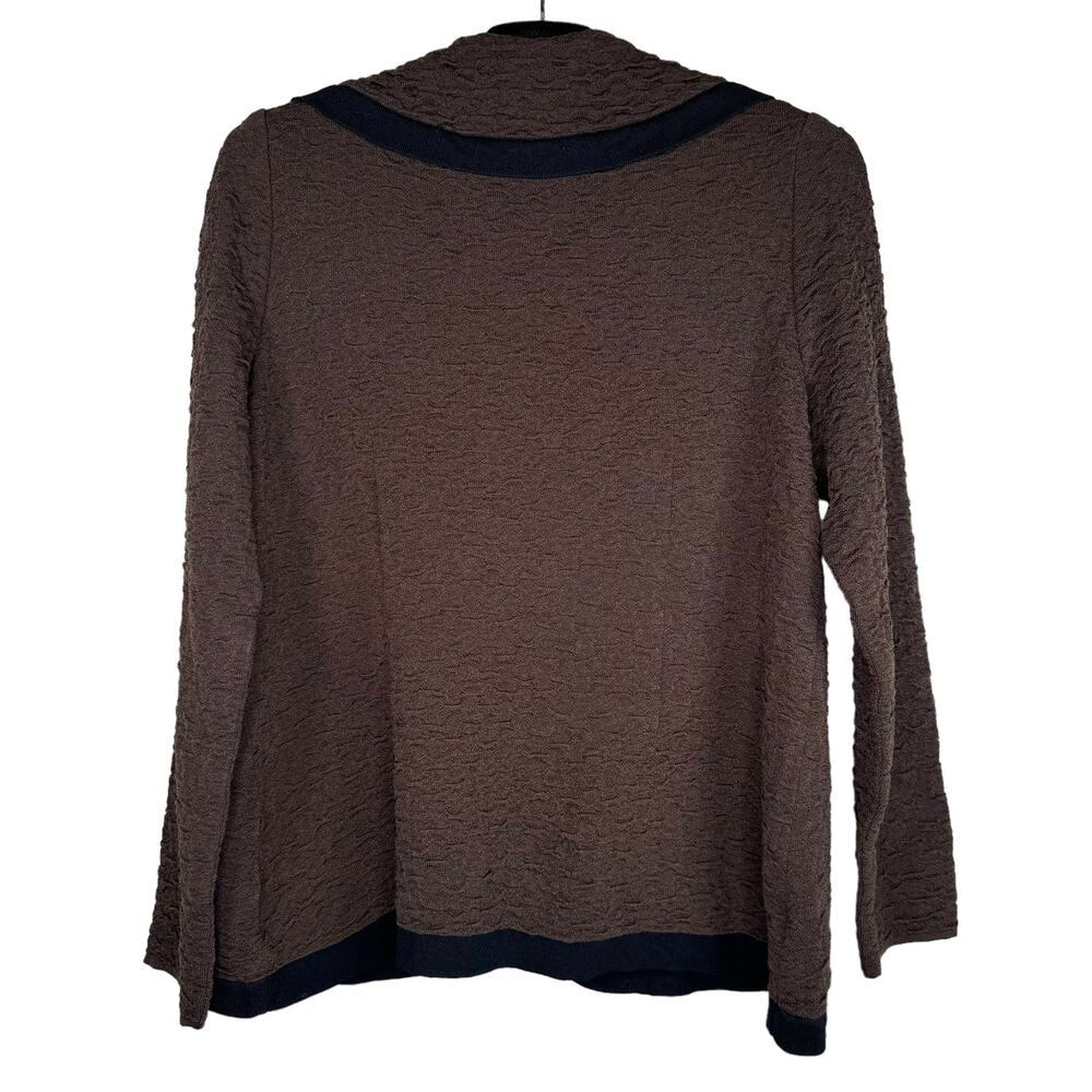 Exclusively Misook Brown Single Button Shawl Coll… - image 2